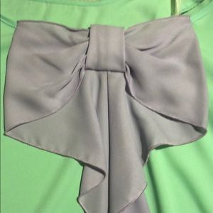 Teal and purple blouse